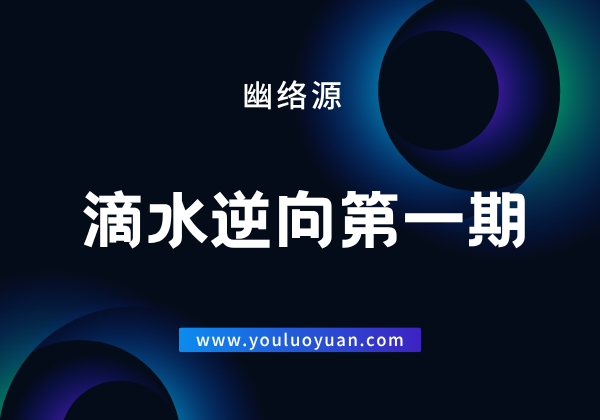 滴水网络逆向第一期 - 完整逆向工程电子资料分享 | 幽络源