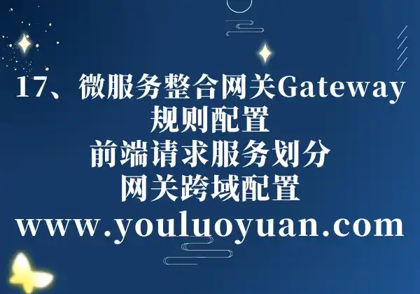 17、微服务整合网关Gateway - 规则配置 - 前端请求服务划分 - 网关跨域配置-幽络源
